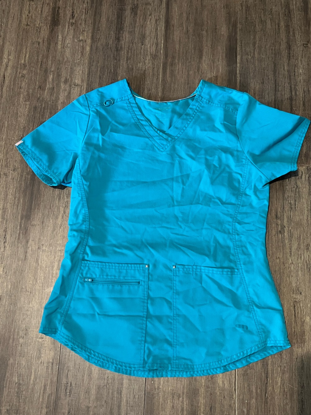 Women’s Scrubstar ultimate turquoise blue medical healthcare scrub top size M